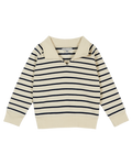 Sweat rayures coton bio marine