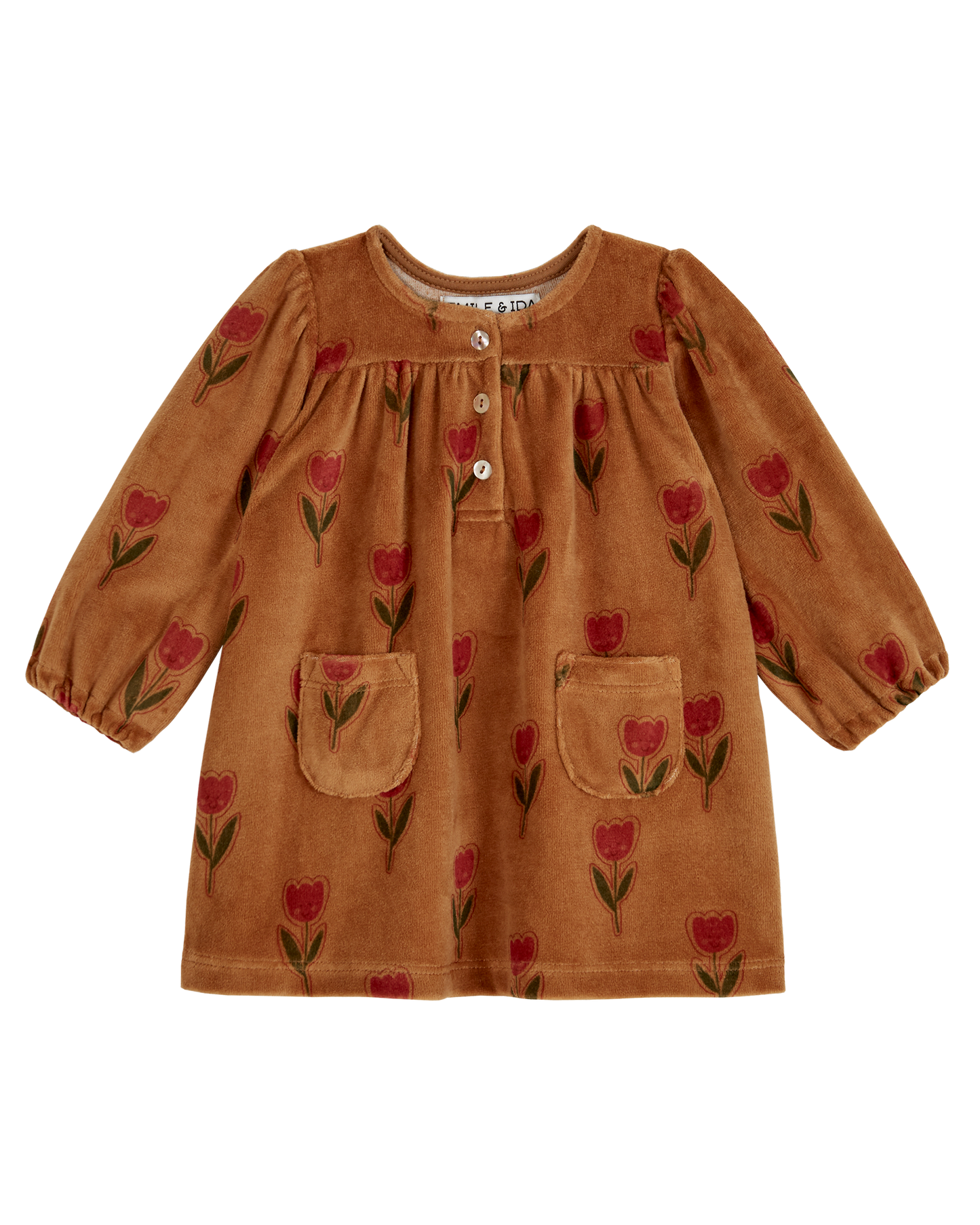 Robe bébé tulipe joyeuse marron