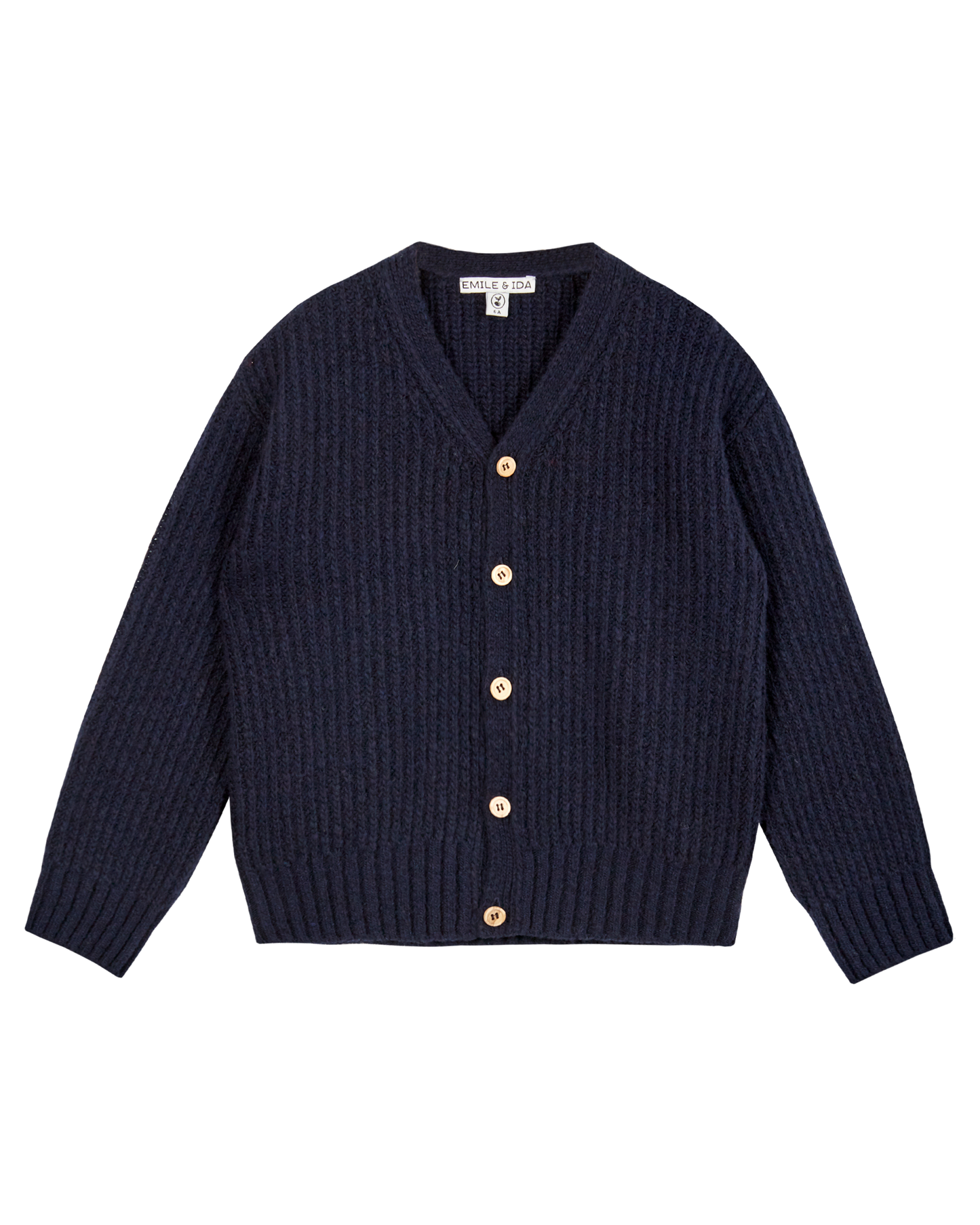 Cardigan enfant laine recyclée marine